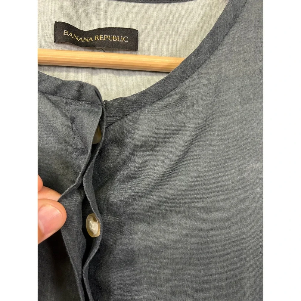 Minimalist Banana Republic Womens 10 Petite Dark Gray Ramie Utility Romper
